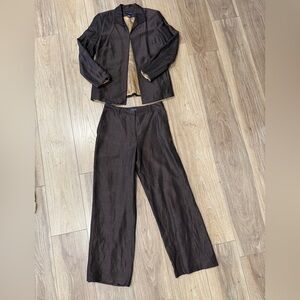 Ann Taylor suit chocolate brown size small petite